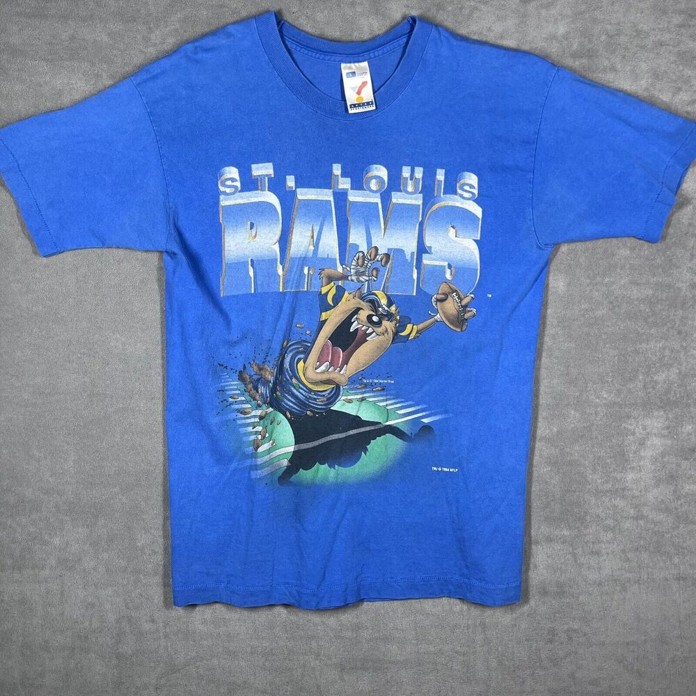 VTG Artex Sportswear Inc T-Shirt Mens Large Blue Cotton St. Louis Rams Pullover